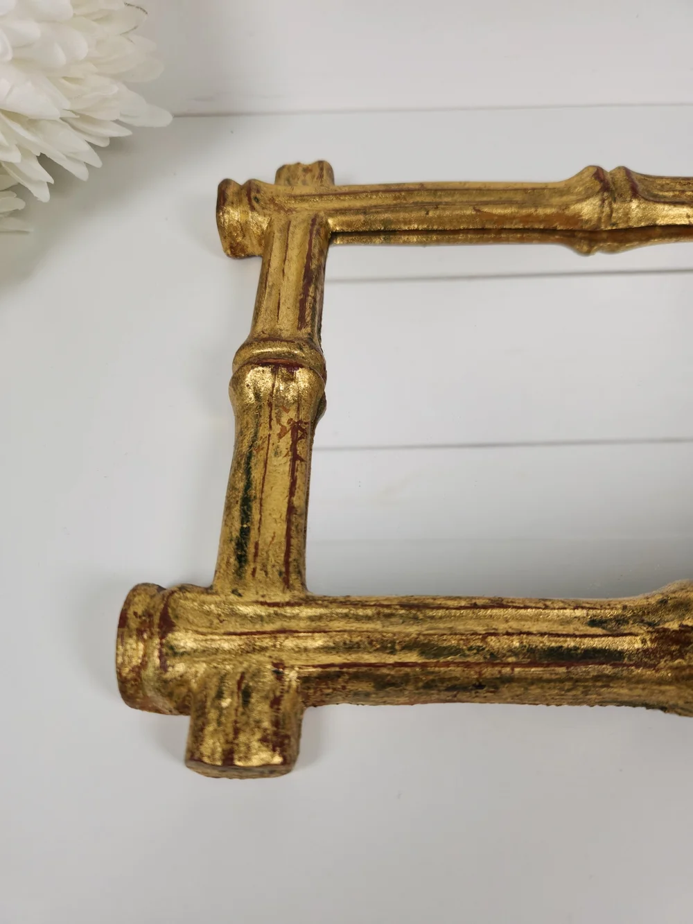 Vintage Florentia Italy Gold Faux Bamboo Wall Mirror 11
